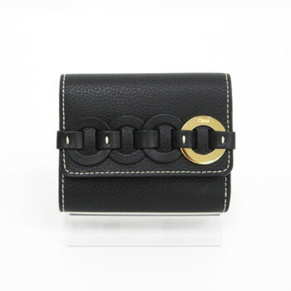 Chloe Darryl Tri Wallet Black Leather